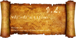 Vörös Lilian névjegykártya