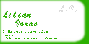 lilian voros business card